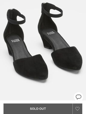 Eileen Fisher Black Just Suede Ankle Strap Pump Size 7 NWT